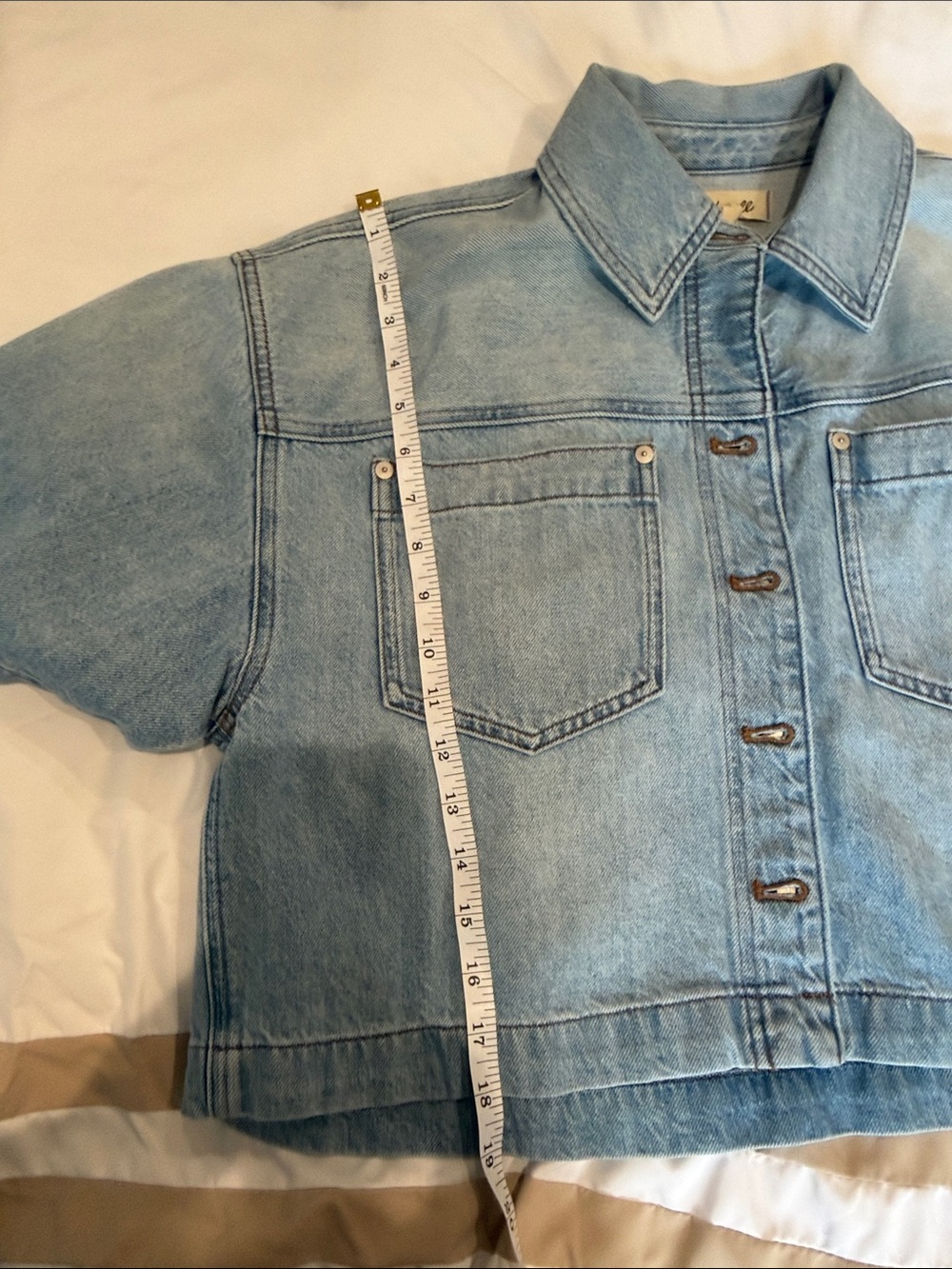 Madewell Light Blue Cropped Denim Jacket - Picture 9 of 10